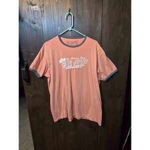 Polo Jeans Co Ralph Lauren Mens Large Orange Ringer T-Shirt 1967 Graphic Cotton